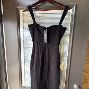 Isabel de Pedro Black Sweetheart-like Neckline Dress